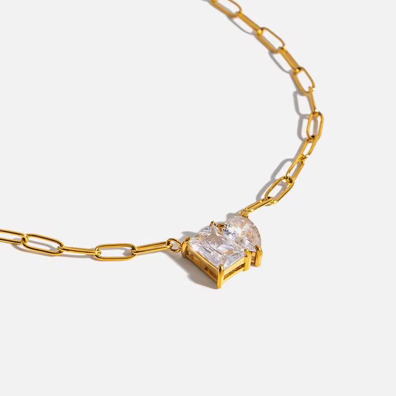 Square Teardrop Chain Necklace