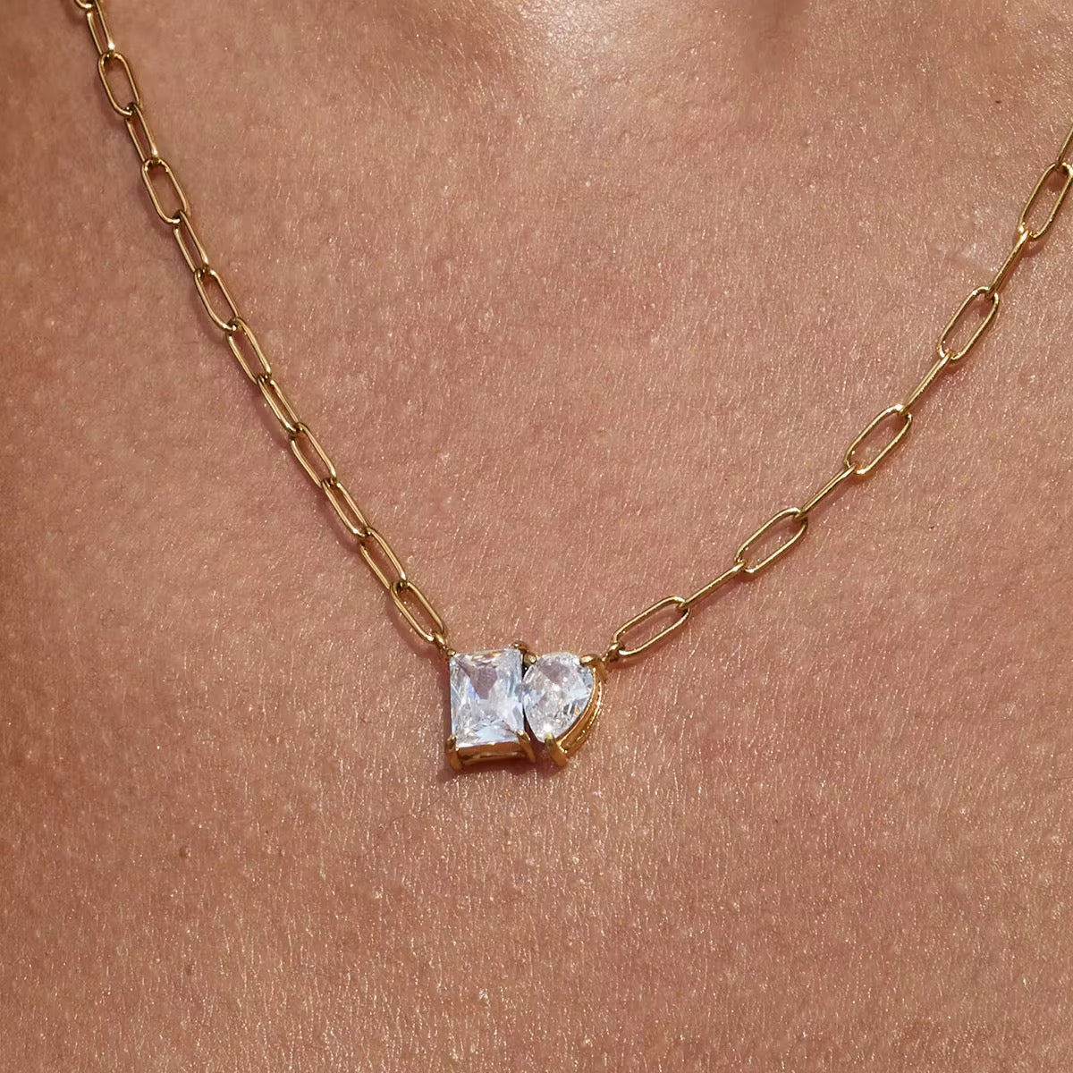 Square Teardrop Chain Necklace