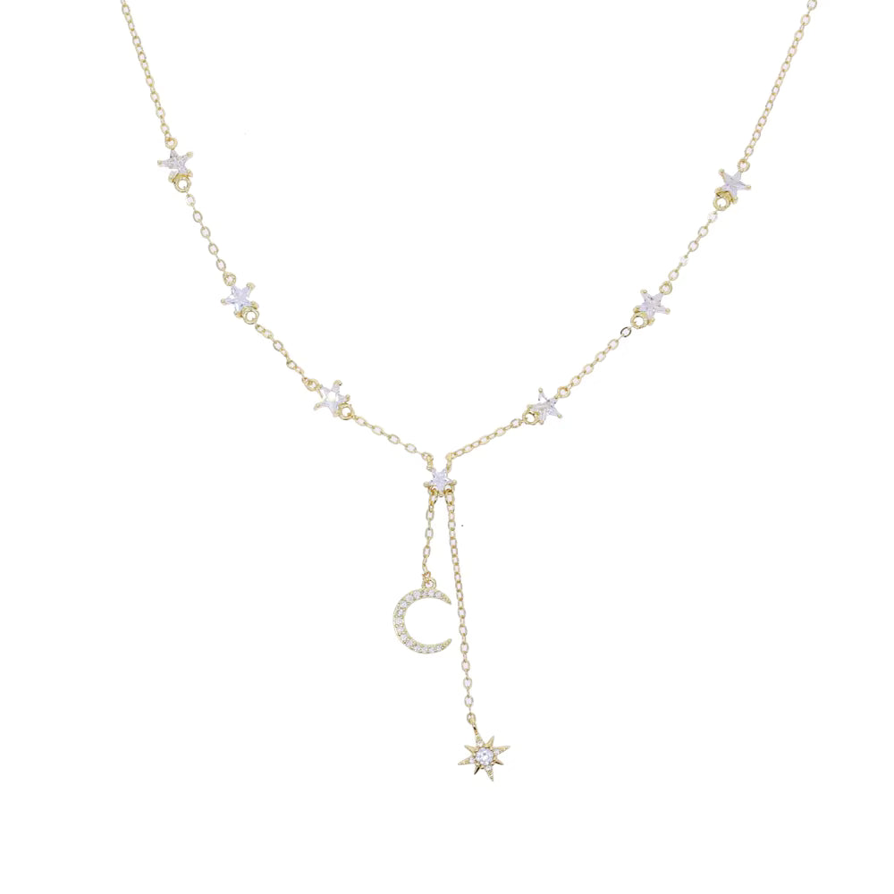Moon Star Drop Necklace
