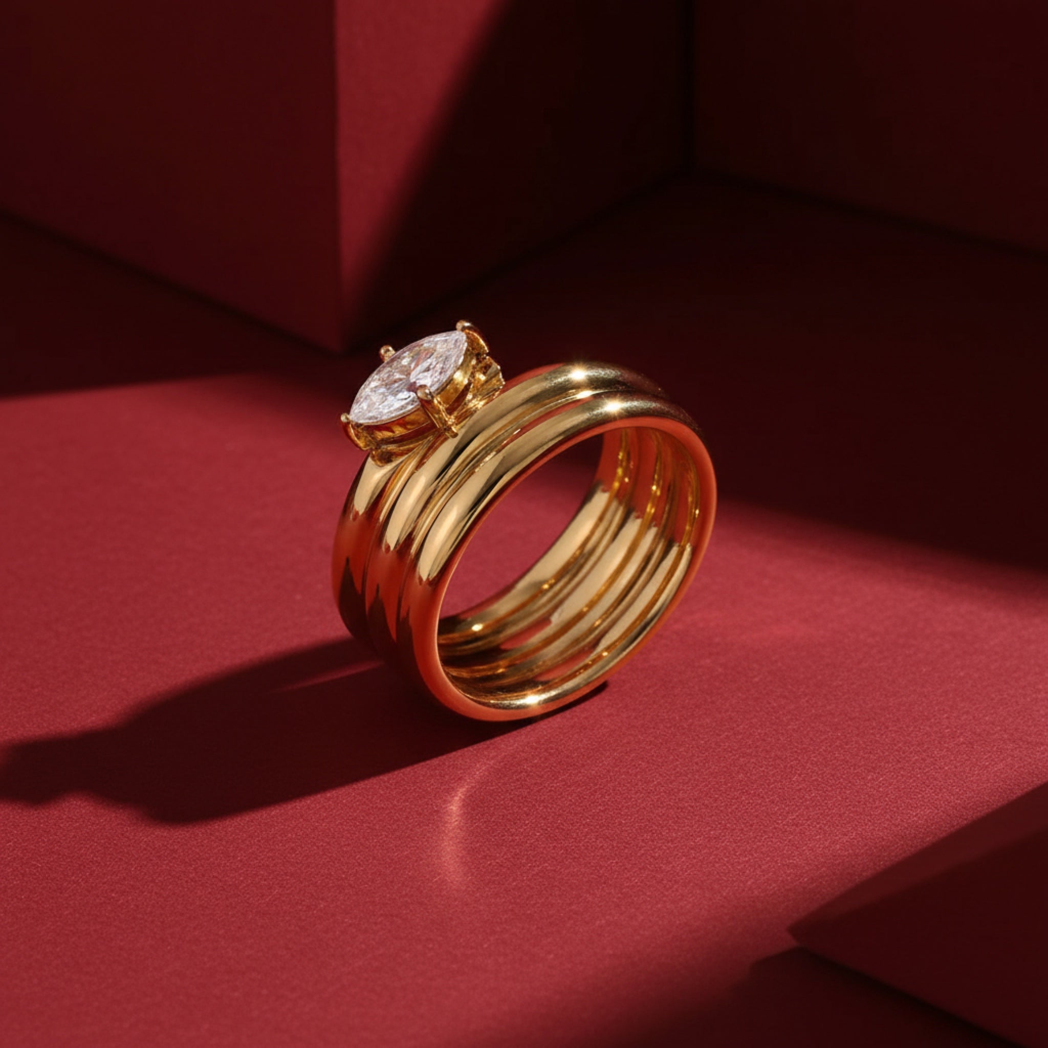 Triple Band Stacked Ring