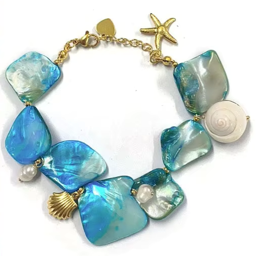Ocean Pearl Shell Necklace & Bracelet Set