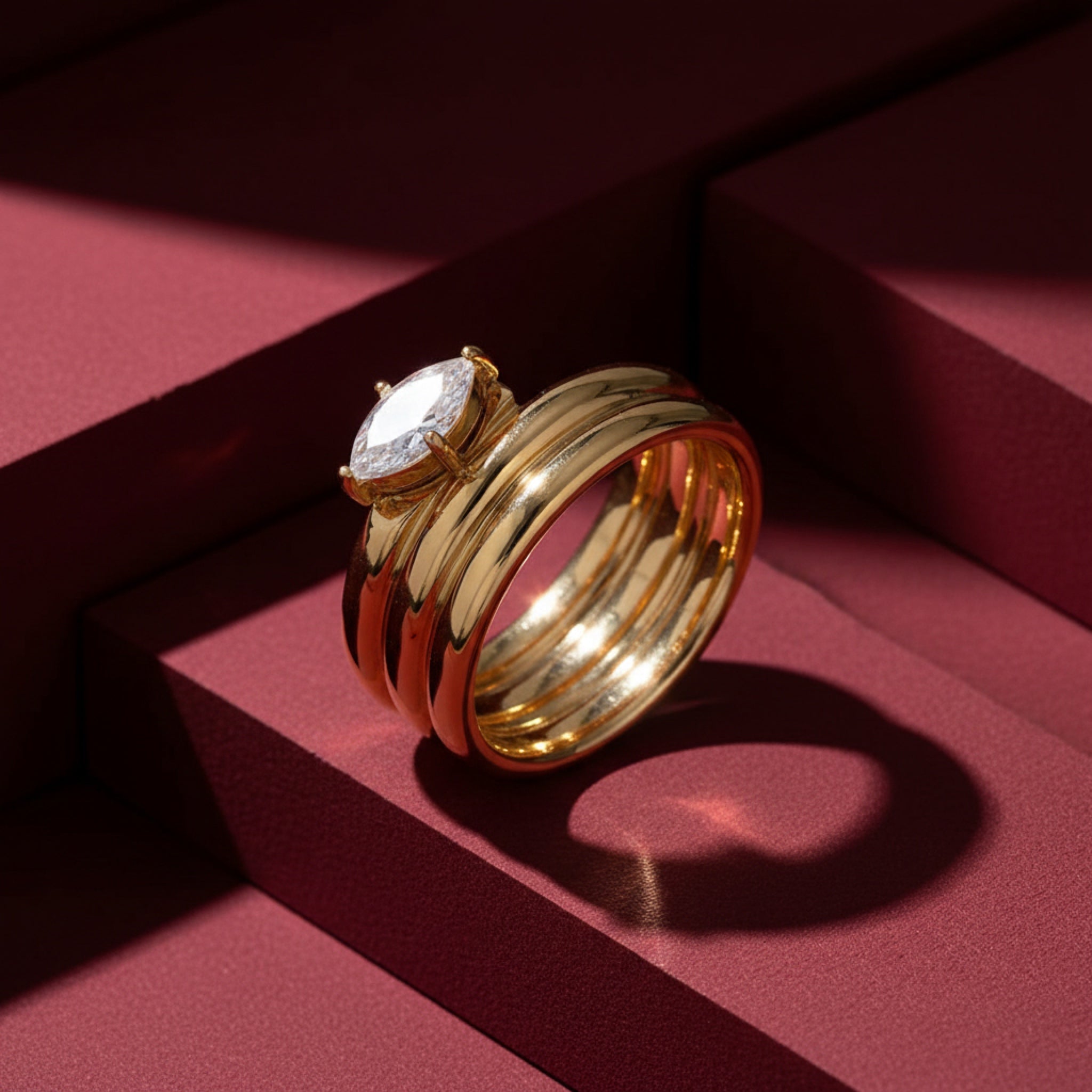 Triple Band Stacked Ring