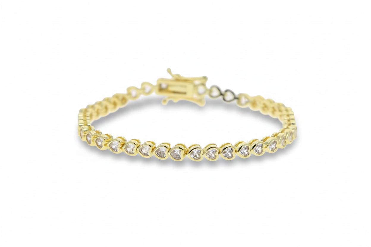 Heart Tennis Bracelet 3mm