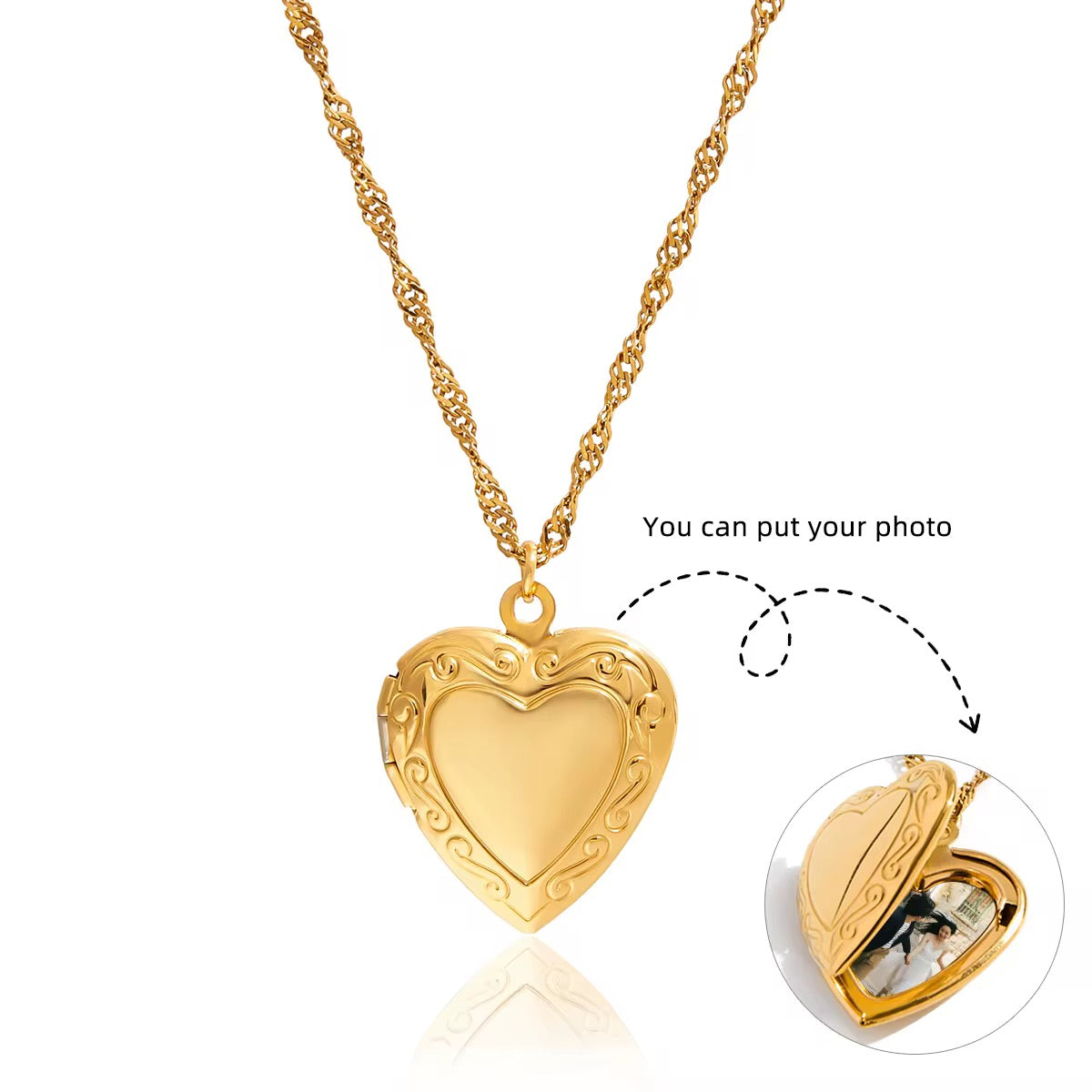 Heart Locket Pendant Necklace