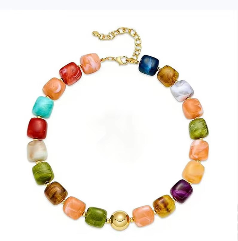 Resin Beaded Necklace