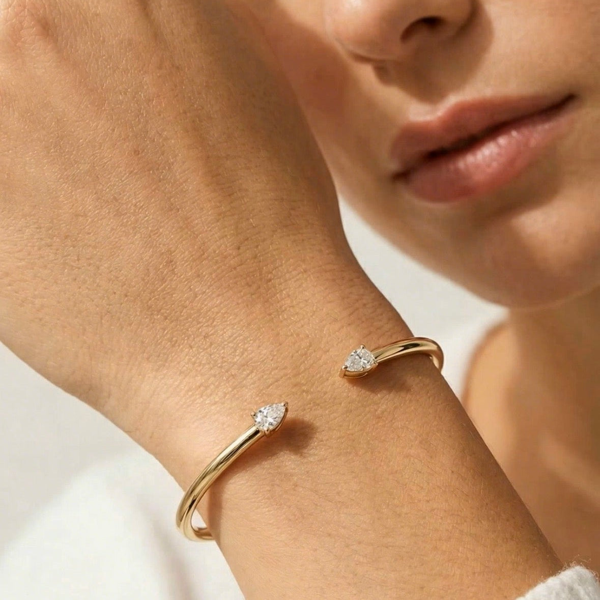Crystal Open Bangle
