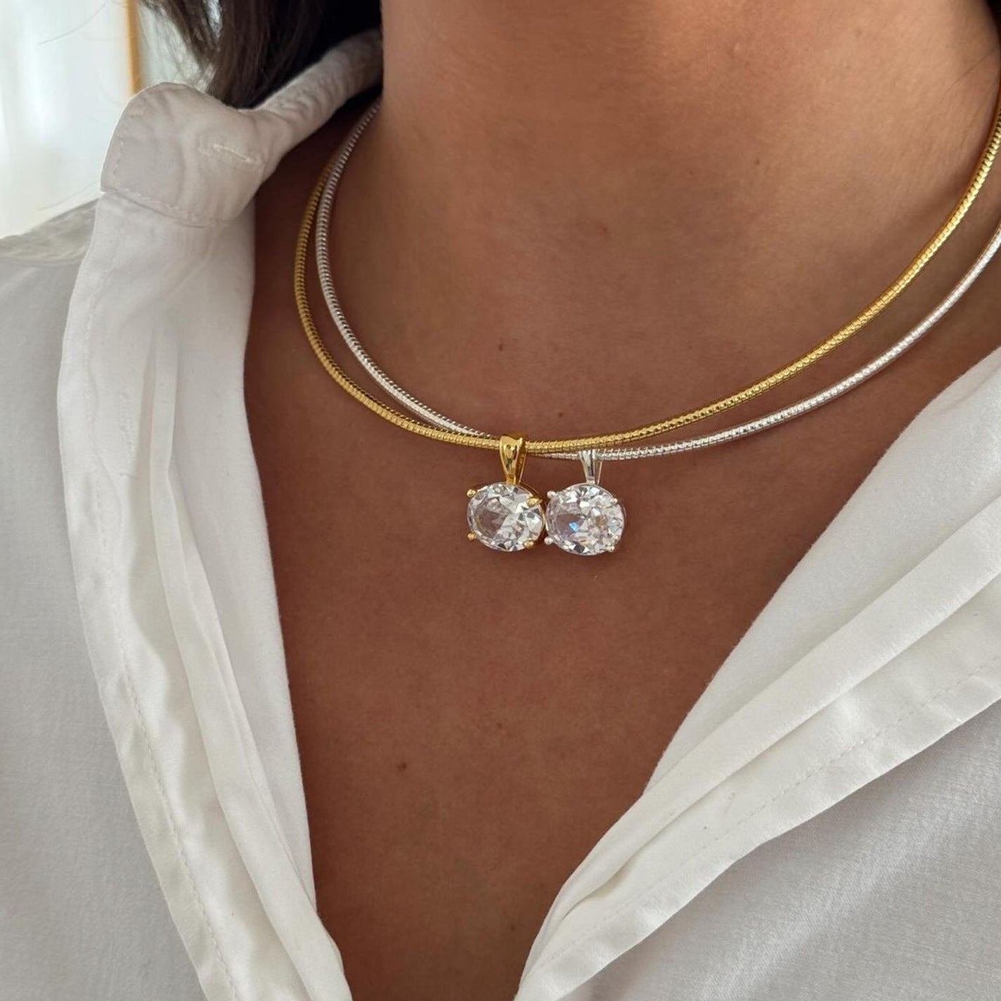 Crystal Snake Chain Necklace