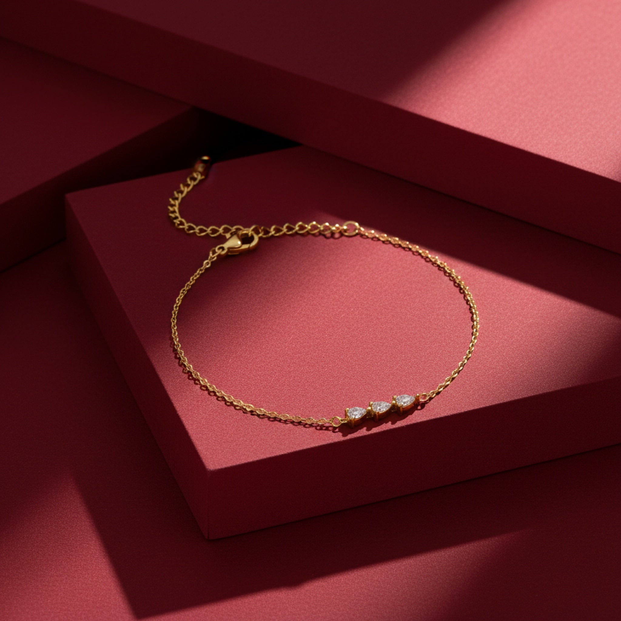 Trio Pear Stone Bracelet