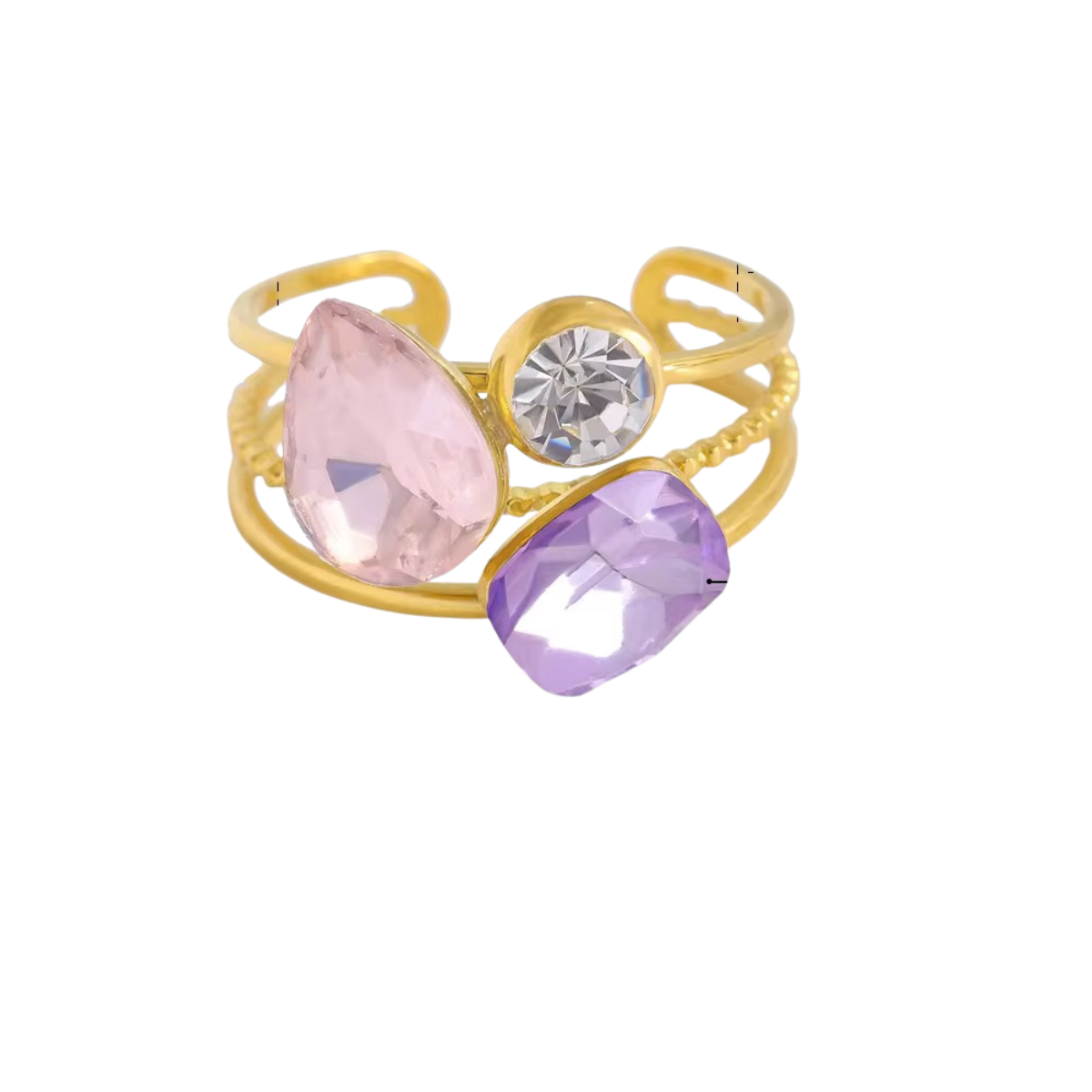 Crystal Pink Lilac Ring