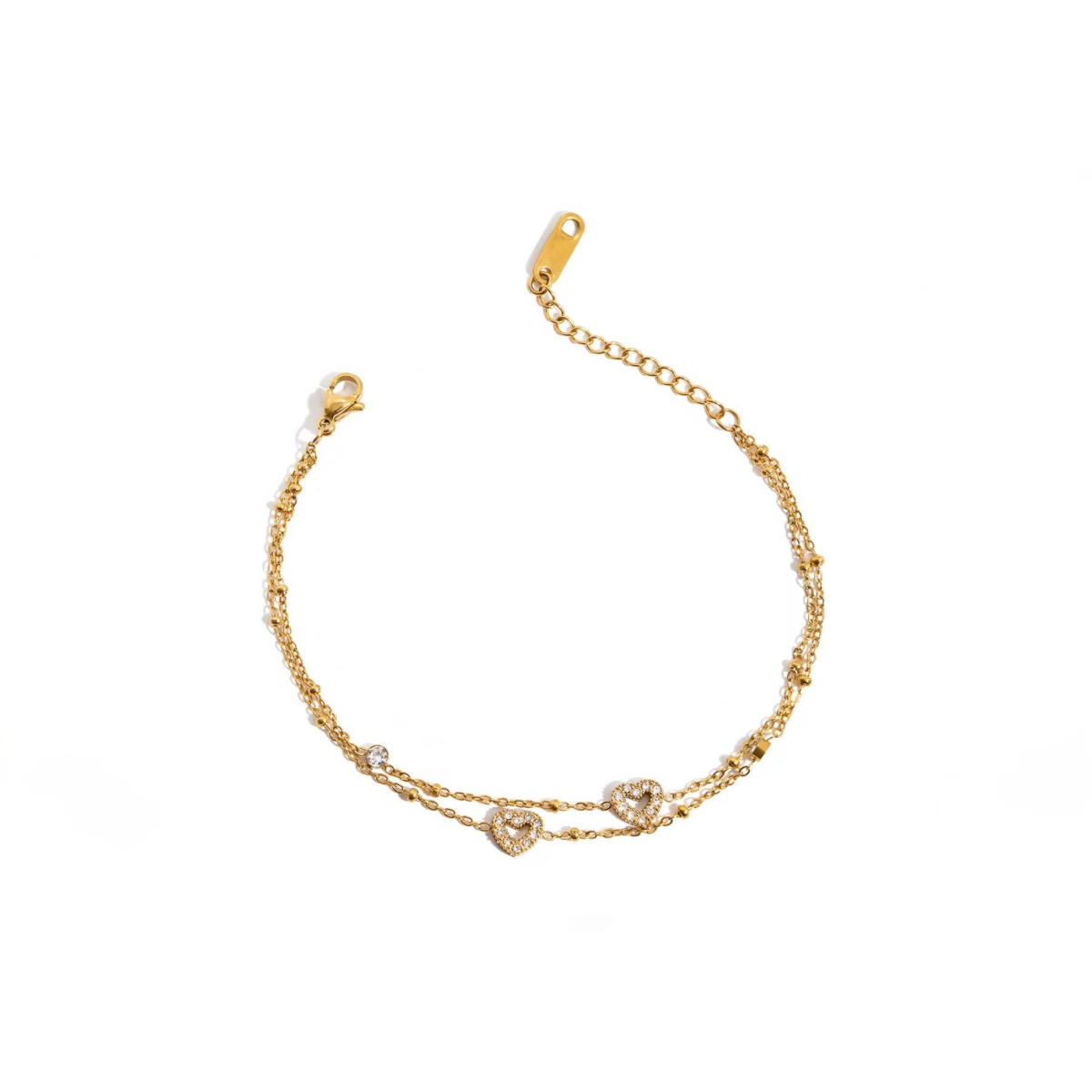 Double Chain Heart Bracelet