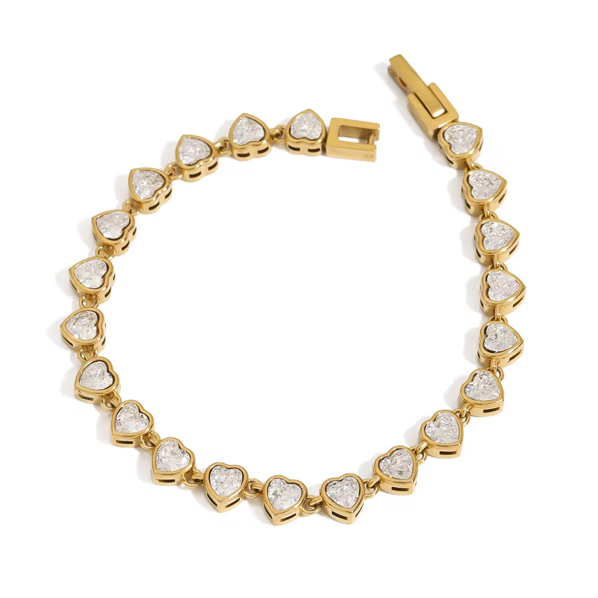 Heart Chain Tennis Bracelet 4mm