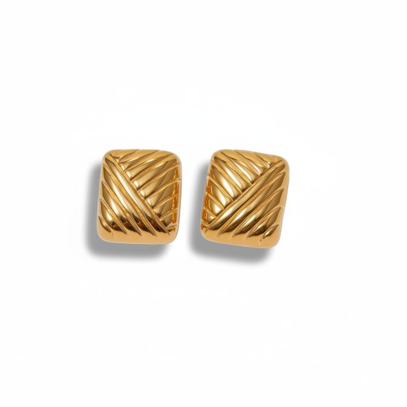 Olympia Textured Square Earrings