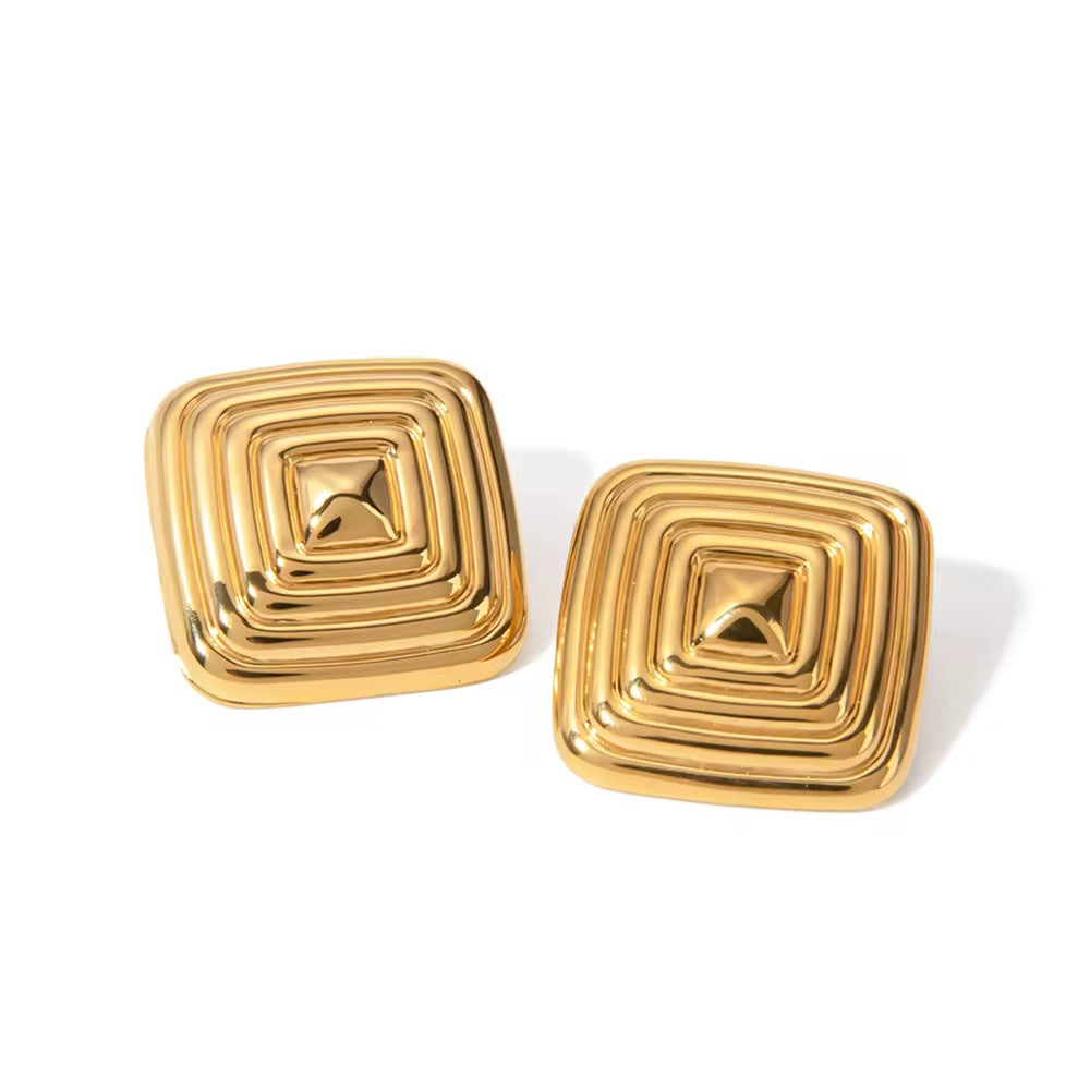 Pyramid Square Earrings