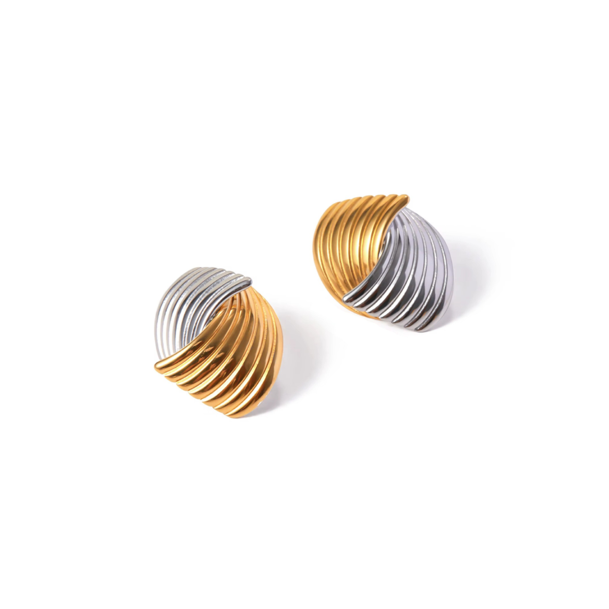 Two-Tone Twist Earrings