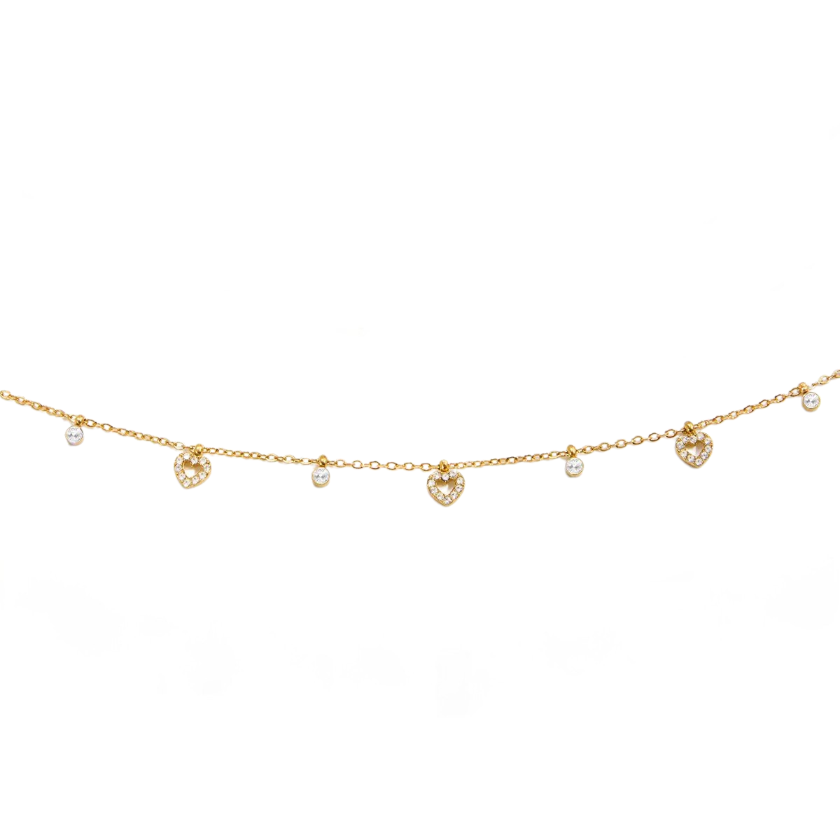 Heart Charm Choker Necklace