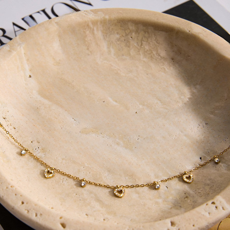 Heart Charm Choker Necklace