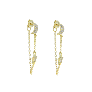 Moon Star Drop Earrings