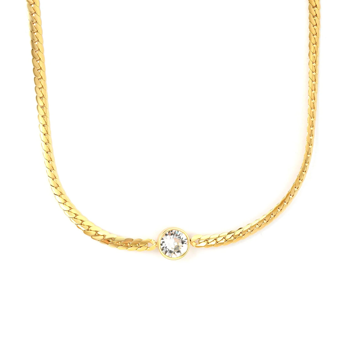 Crystal Cuban Chain Necklace