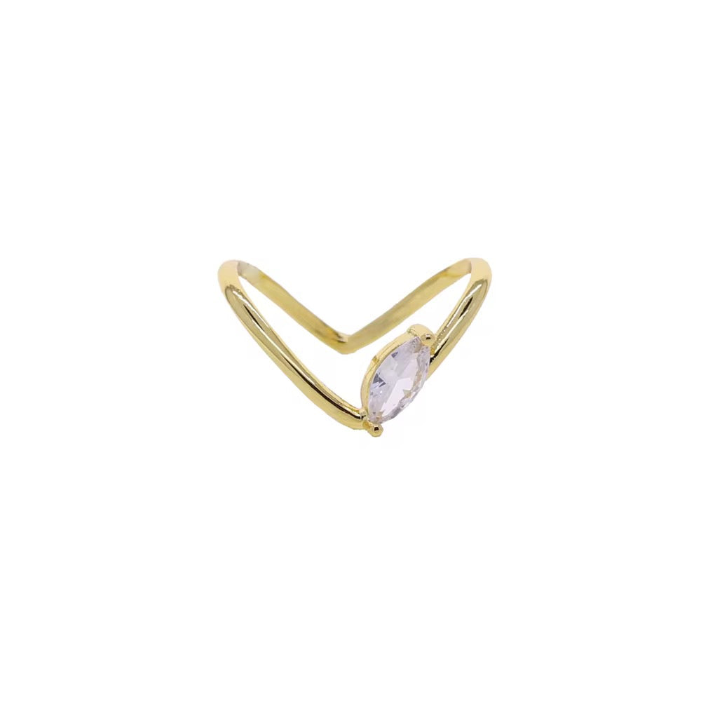 V Crystal Ring