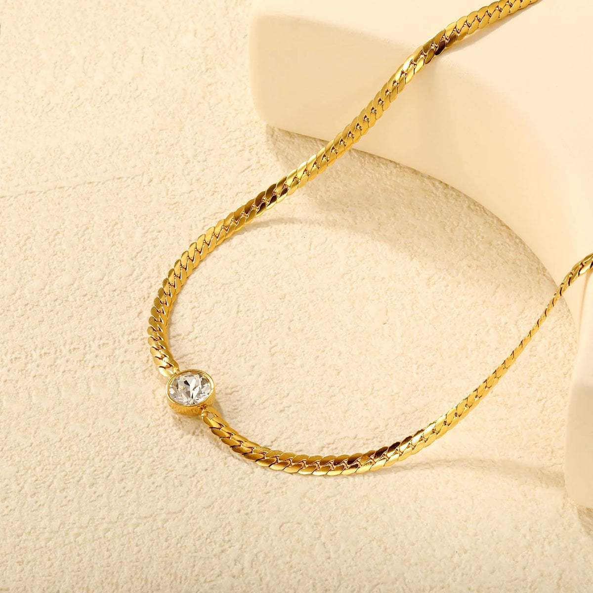 Crystal Cuban Chain Necklace