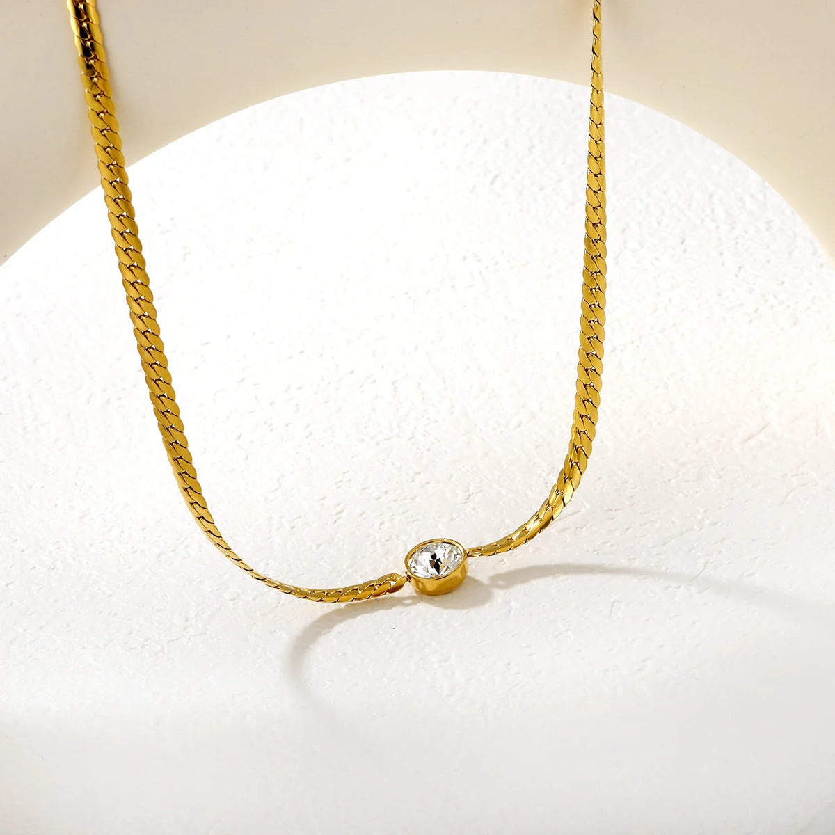 Crystal Cuban Chain Necklace
