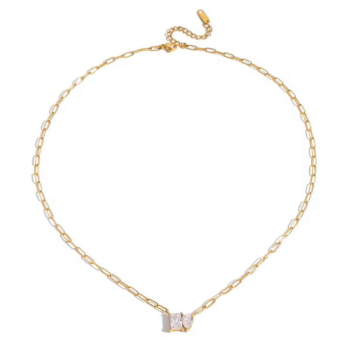 Square Teardrop Chain Necklace