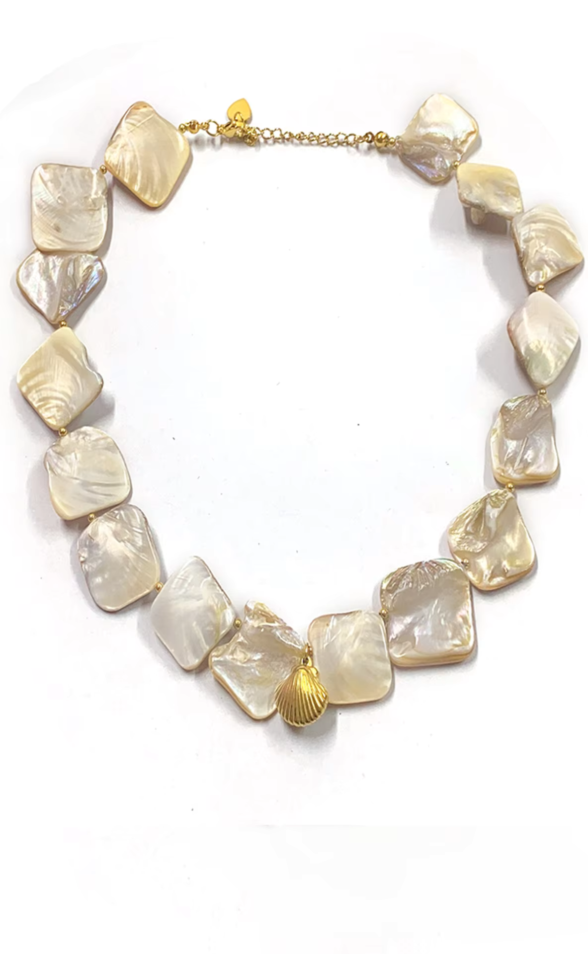 Ivory Pearl Shell Necklace & Bracelet Set
