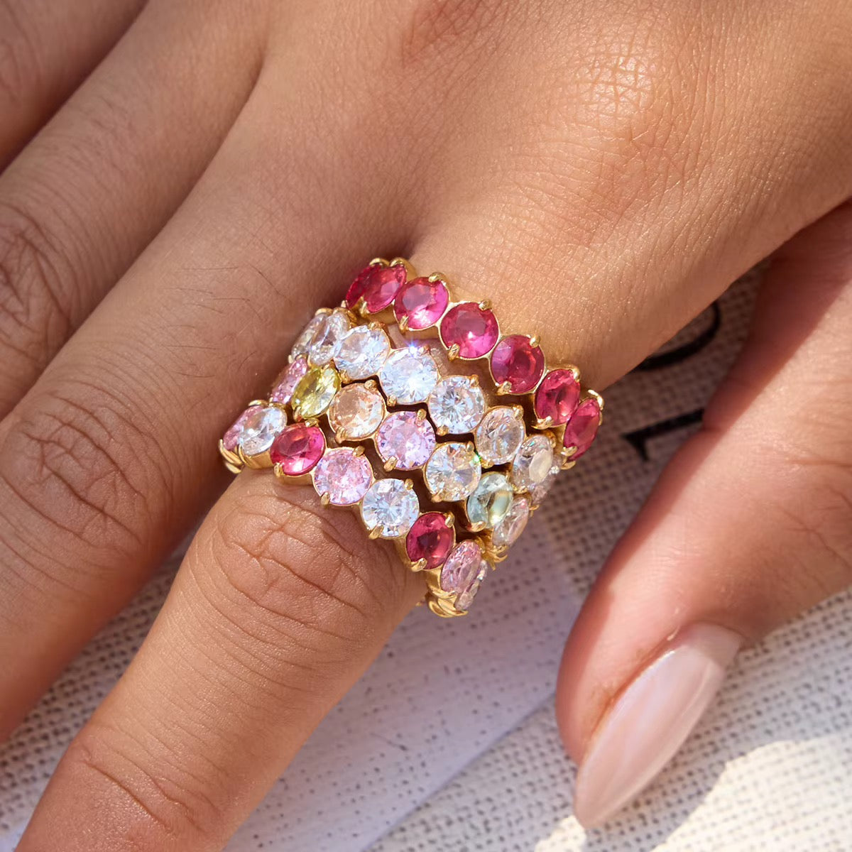 Rainbow Crystal Ring