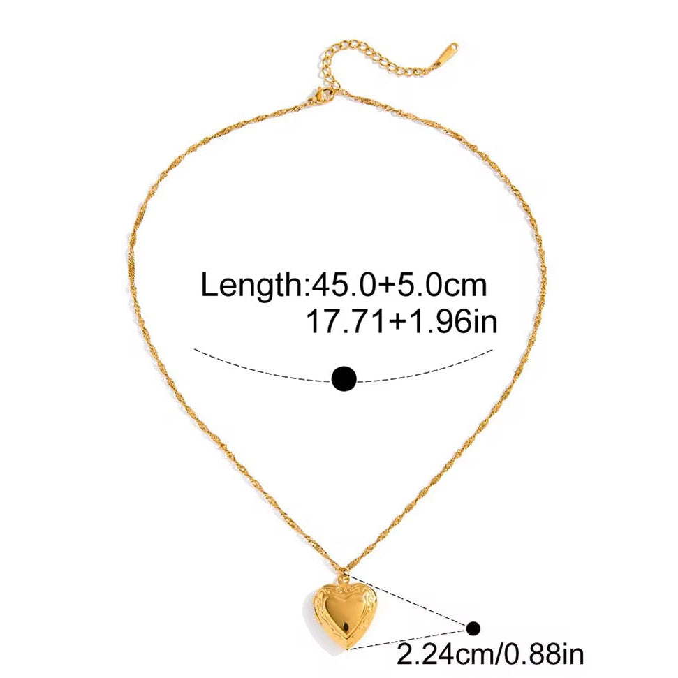 Heart Locket Pendant Necklace