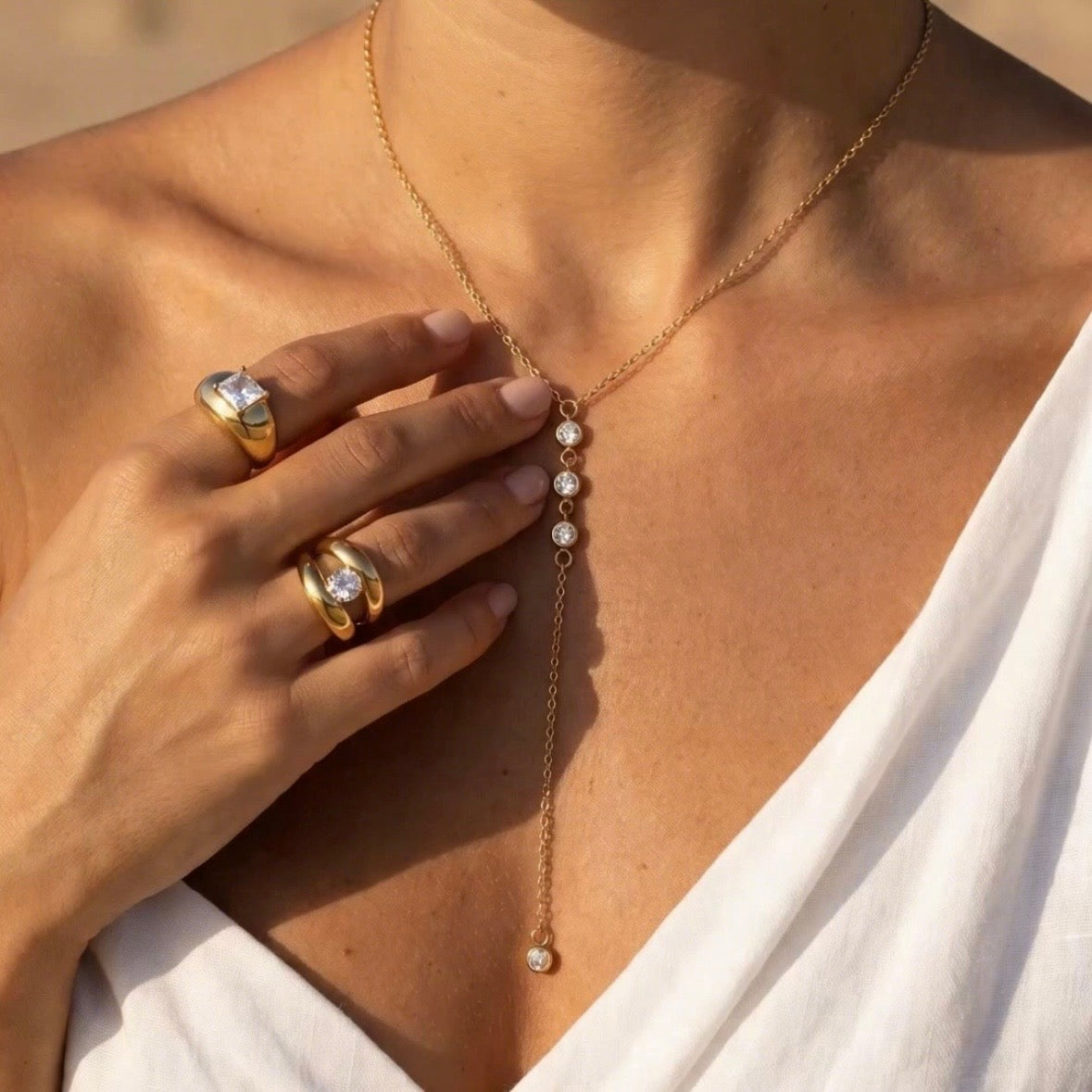 Zirconia Drop Necklace