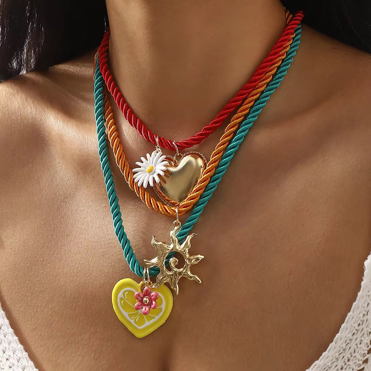 Colorful Layered Necklace Set