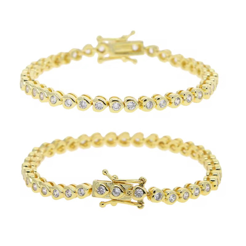 Heart Tennis Bracelet 3mm