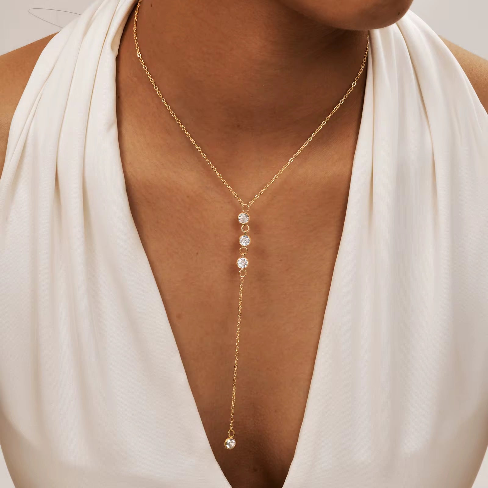 Zirconia Drop Necklace