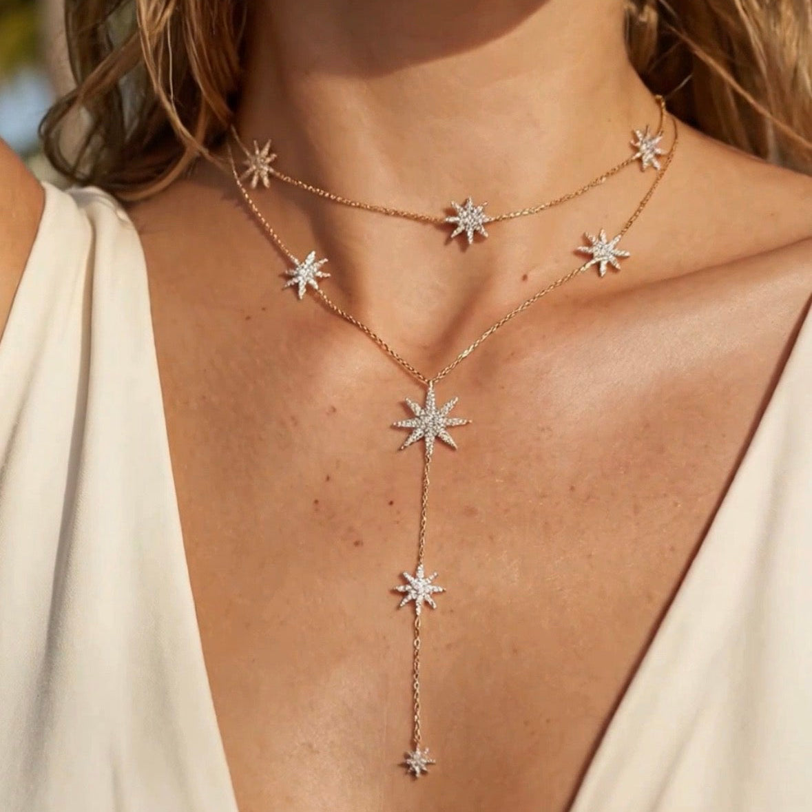 Star Spark Dropdown Necklace