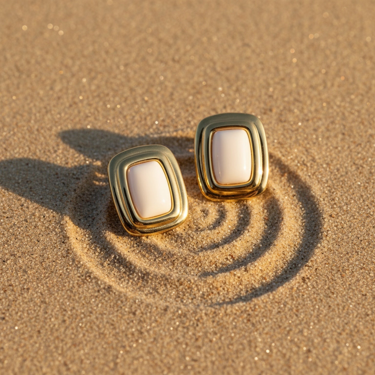White Agate Earrings