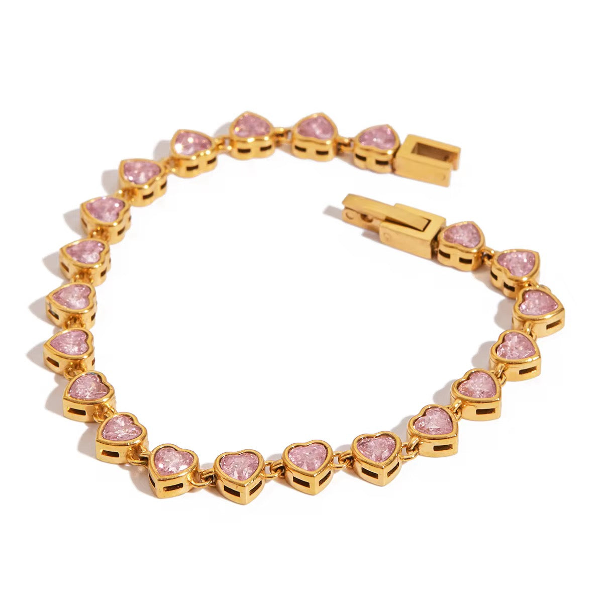 Heart Chain Tennis Bracelet 4mm