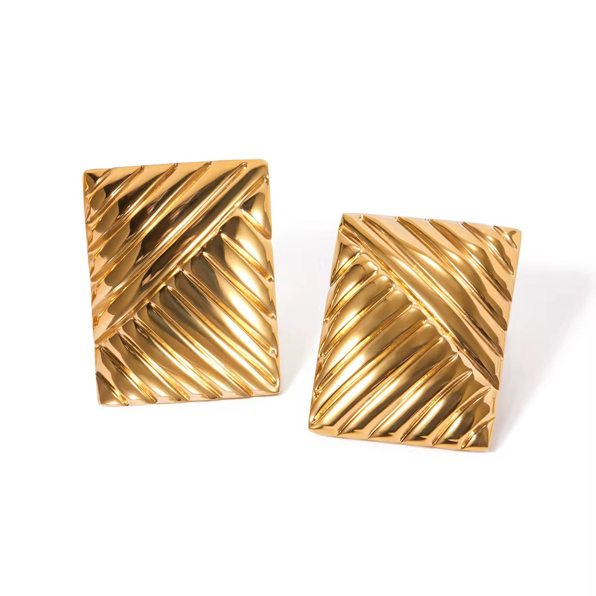 Geo Textured Statement Earrings