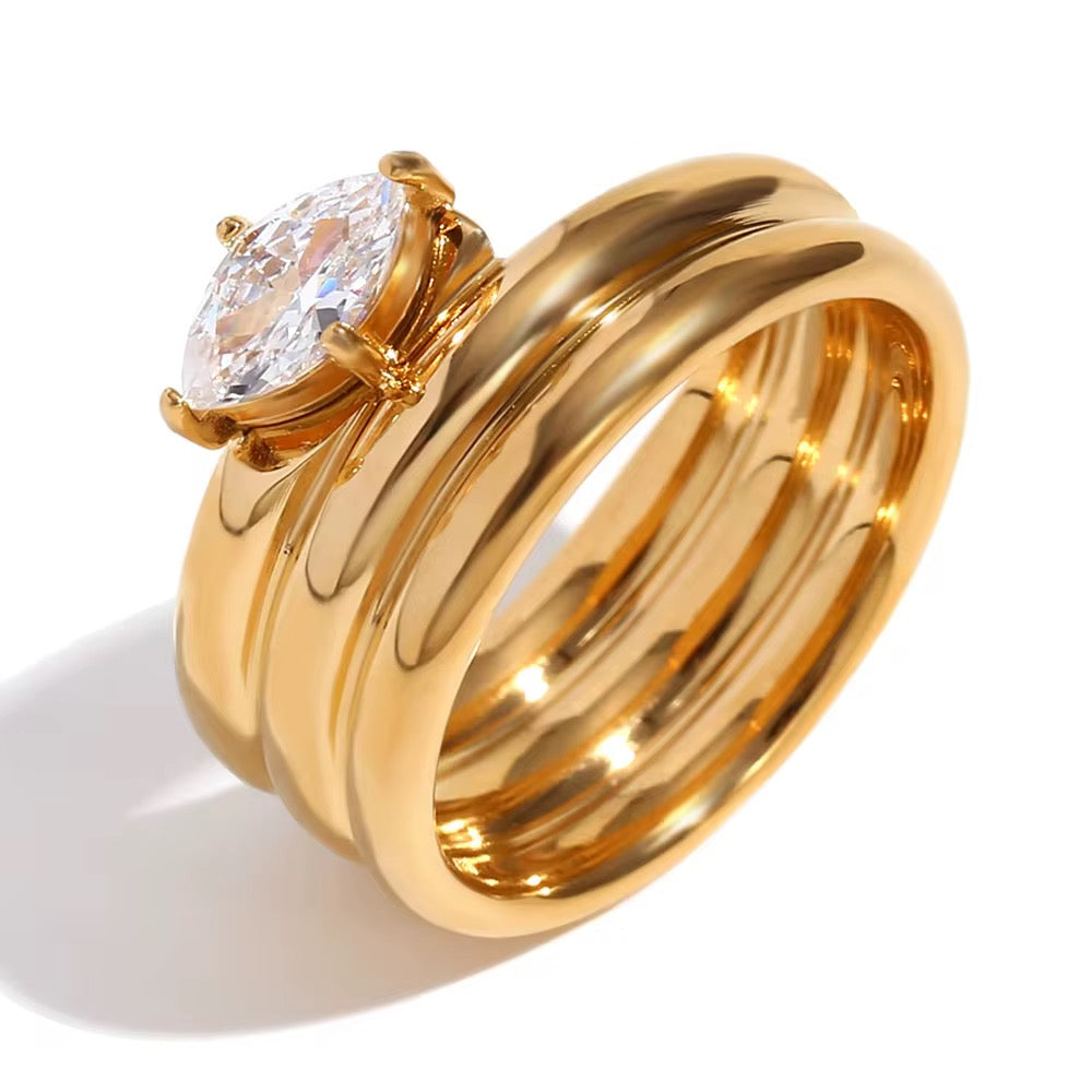 Triple Band Stacked Ring